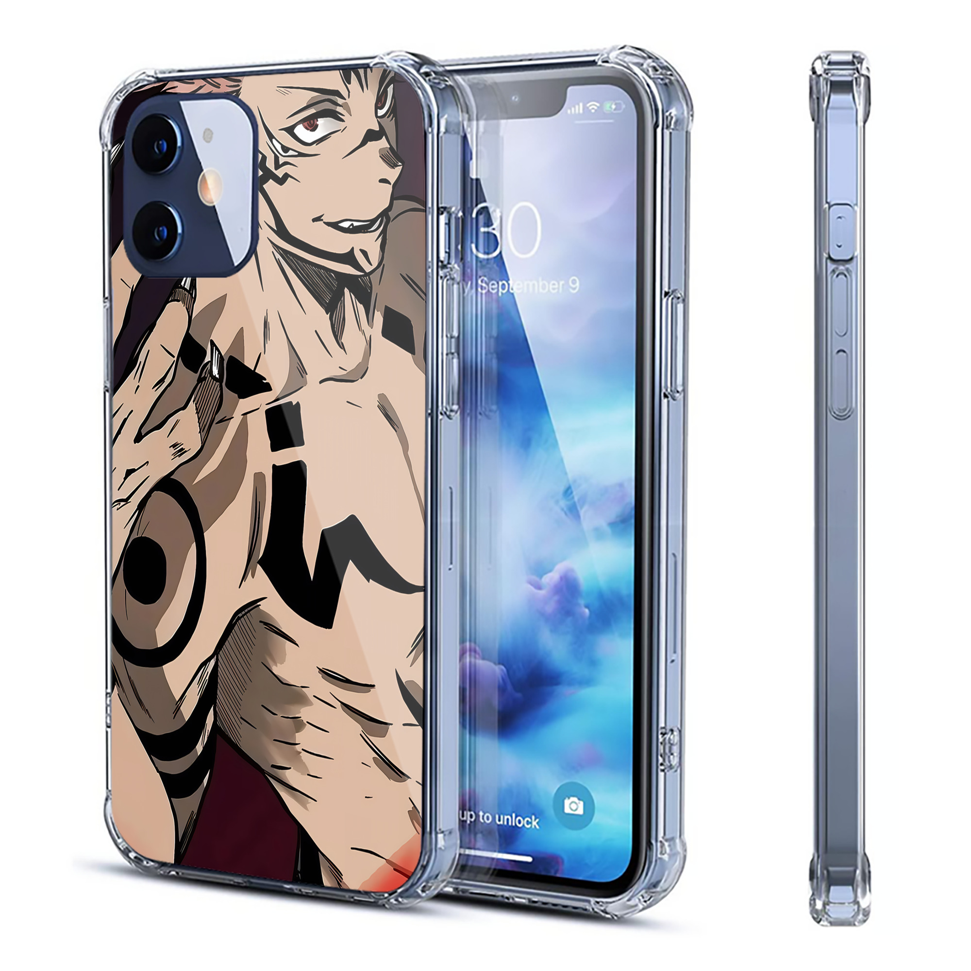 （画像用） 呪術廻戦 Jujutsu Kaisen 【iPhone 12シリーズ対応】透明スマホケース（クリアソフトケース）